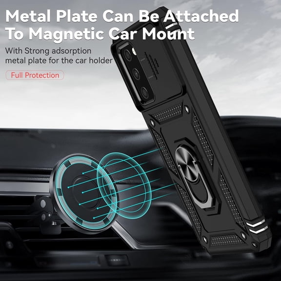 for Galaxy A03S Case,Samsung A03S Case,[Military Grade] 16ft.Drop Tested Cover with Magnetic Kickstand Protective Case for Samsung Galaxy A03S, TC-Black