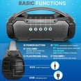 thumbnail image 2 of Pyle Portable Wireless BT Streaming Speaker - IPX6 Waterproof Wireless Speaker with TWS Function for Outdoor Play, Built-in Microphone, 2 of 7
