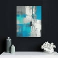 thumbnail image 4 of Abstract Wall Art for Living Room Wall Decor Blue Teal Modern Paintings Canvas Prints Framed Living Room Ready To Hang for Bathroom Bedroom Kitchen Office Boho Grey White Teal Artwork, 4 of 4