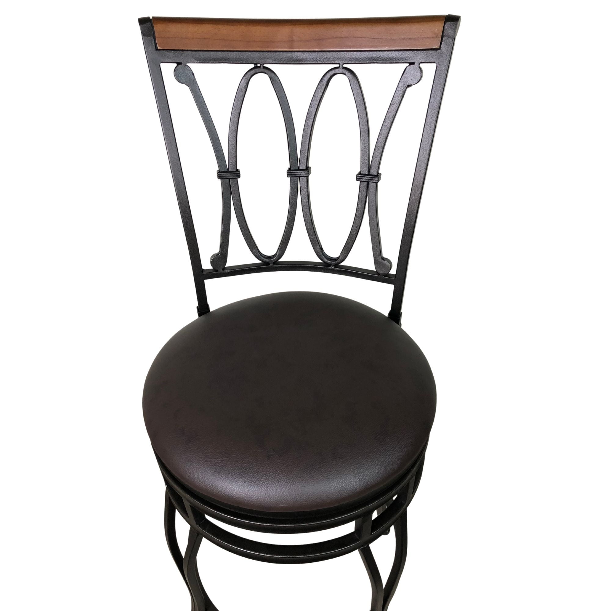 Better Homes & Gardens Adjustable 24" or 29" Brown PU Leather Swivel Barstool