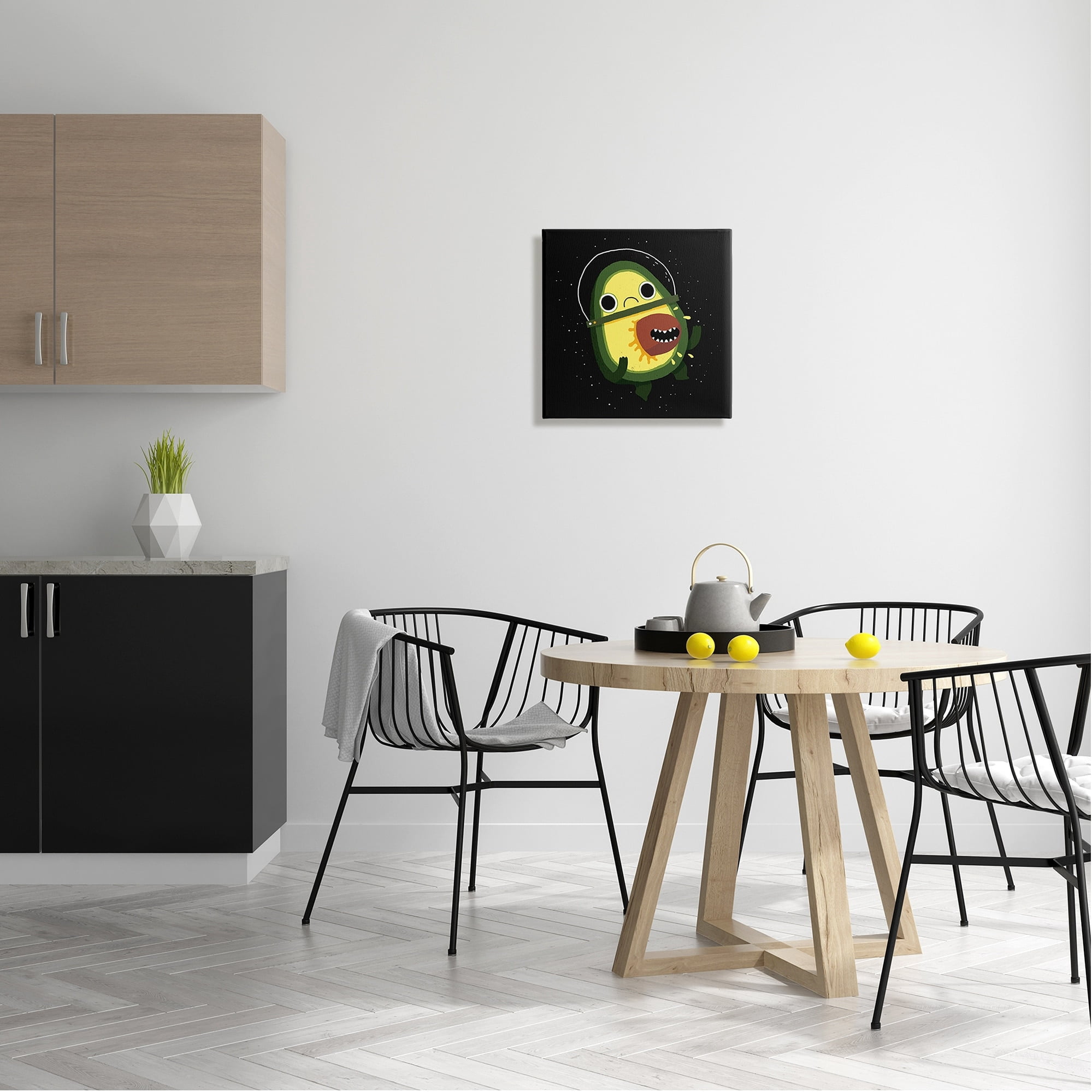 Stupell Industries Green Frowning Avocado Seed Outer Space Astronaut Canvas Wall Art, 17 x 17, Design by Michael Buxton