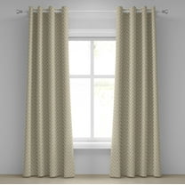 Ambesonne Beige Grommet Curtain, 3 Dimensional Stripes, 50" x 96", Ivory Beige