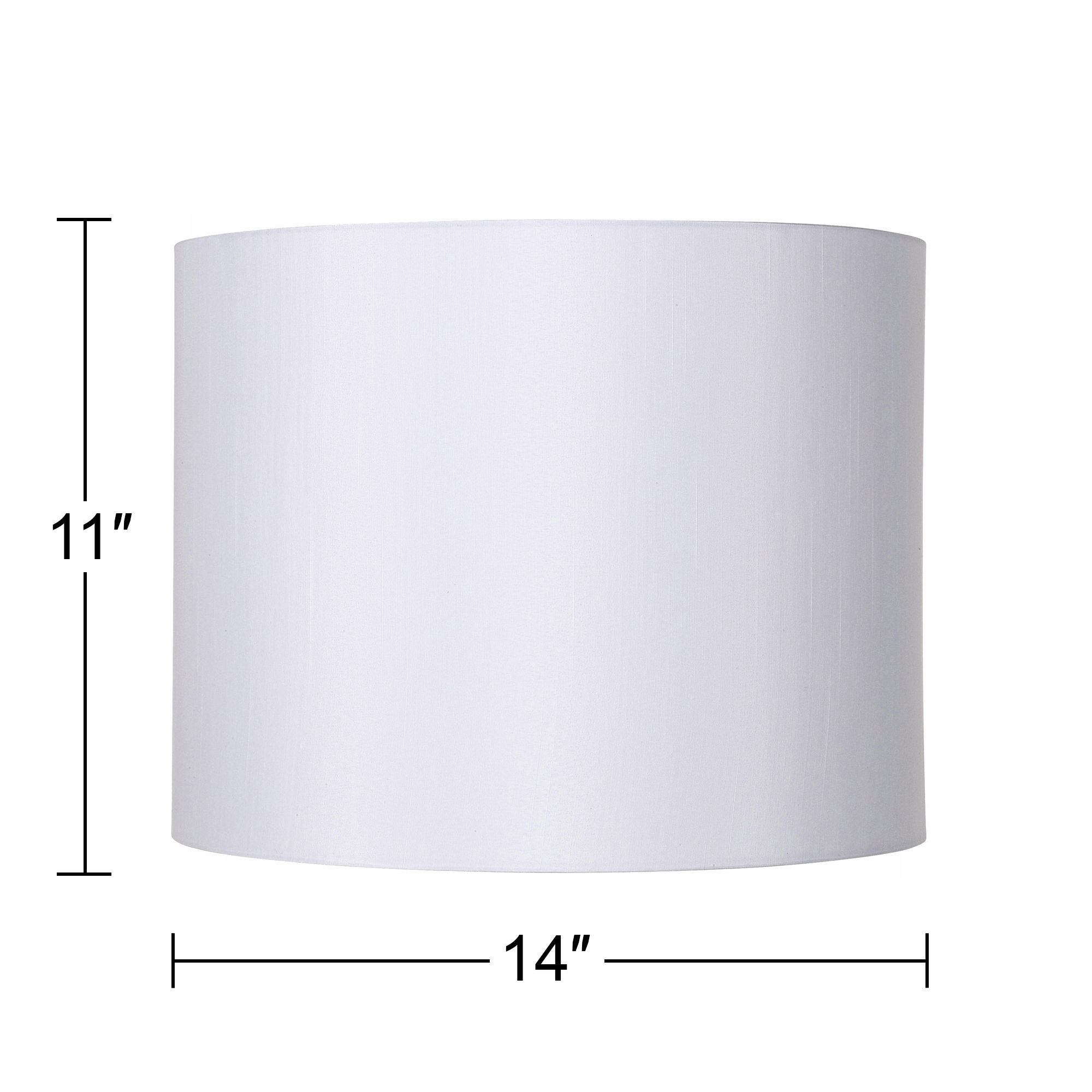 Springcrest Set of 2 Drum Lamp Shades White Medium 14" Top x 14" Bottom x 11" High Spider with Replacement Harp and Finial Fitting