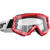 Thor Combat Goggles Cap Red White Clear Lens 2601-2366