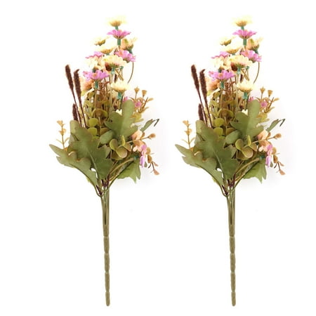 Multi Daisy Flower - Garden Bedroom Plastic Daisy Shaped Desktop DIY Decor Artificial Flower 2 Pcs
