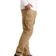 thumbnail image 5 of Khaki Cargo Pants For Men Men'S Four Seasons Street Casual Sports Double Pleated Design Solid Color Multi Pocket Straight Tube Zipper Leg Drawstring Cargo Pants, 5 of 6