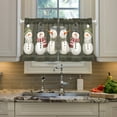 thumbnail image 2 of Yayeee Kitchen Curtains Tier Pair Light Filtering 27"x36" Rod Pocket Short Cafe Window Panel, Gray Cute Snowmen, 2 of 7