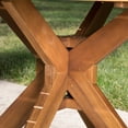 thumbnail image 2 of Burke Outdoor 5 Piece Acacia Wood Round Dining Set, Teak Finish, 2 of 5