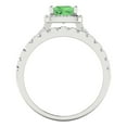 thumbnail image 4 of Clara Pucci 18K White Gold Princess Cut 0.75Ct Simulated Green Diamond Engagement Ring + Matching Band - Luxury Box Included, 4 of 7