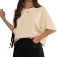thumbnail image 3 of Summer Short Sleeve Oversize Loose Women Casual Batwing T Shirt Tops, 3 of 6