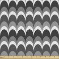 thumbnail image 1 of Abstract Fabric by the Yard, Layout of Wavy Half Circles in Greyscale Tones, Upholstery Fabric for Dining Chairs Home Decor Accents, Dark Grey White by Ambesonne, 1 of 5