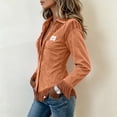 thumbnail image 4 of Evdexr Tops for Women Button Down Fringe V Neck Tees Vintage Western Cowgirl Short Sleeve Loose Fit Business Tshirts Lightweight 2026 T-Shirts Brown M, 4 of 5