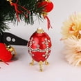 thumbnail image 2 of Rawiri Huevo de Fabergé, huevo de Pascua pintado a mano, huevo de Fabergé esmaltado, diamantes brillantes, caja de baratija de huevo de Pascua para collar, pulsera, anillo, adornos de escritorio, 2 of 5