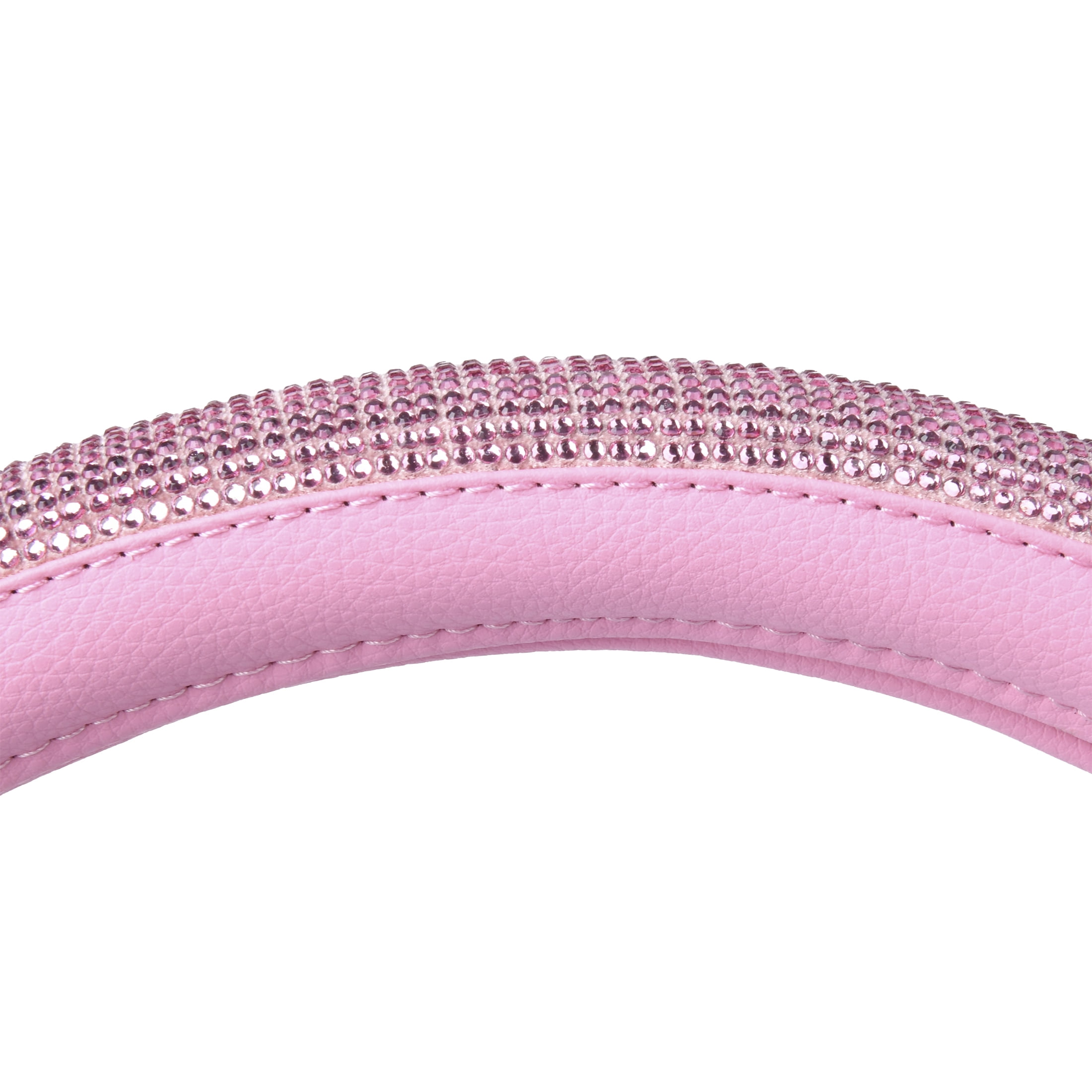 Auto Drive Pink Crystal, Universal Fit Steering Wheel Cover, PU leather