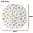 thumbnail image 6 of White Highland Cow Leaf Pattern Round Tablecloth 60"x60",Wrinkle Wipeable Table Cloth for Kitchen Dining Room Picnic Patio Party, 6 of 6