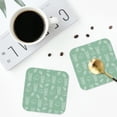 thumbnail image 4 of Yiaed Tropical Pineapple Print Leather Coasters for Drinks - Cup Coasters Coffee Table Kitchen Table Bar, Home & Office Gifts Handmade Drink Coasters-Square, 4 of 6