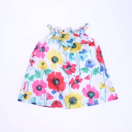 

Pre-owned Gap Girls White Flowered Sun Dress size: 3-6 Months