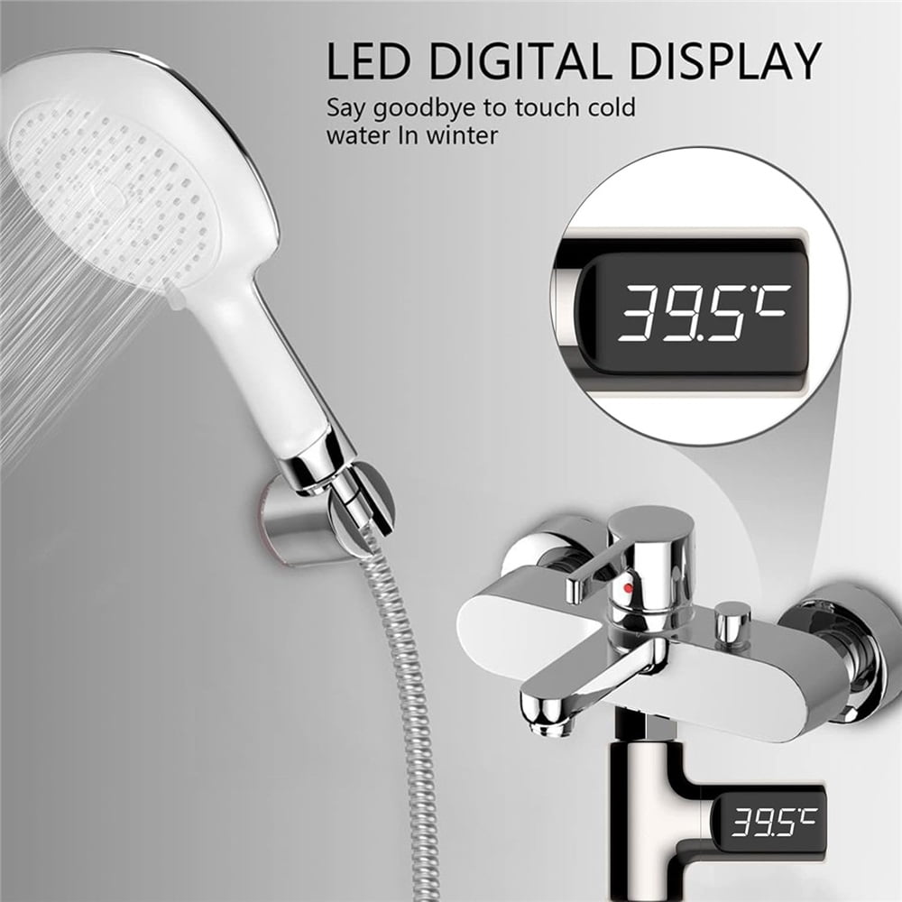Shower Thermometer Instant-Read Thermometers for Bath, Water Temperature Thermometer with LED Digital Display Rotating Screen, Suitable for Baby Bath Kitchen Bathroom