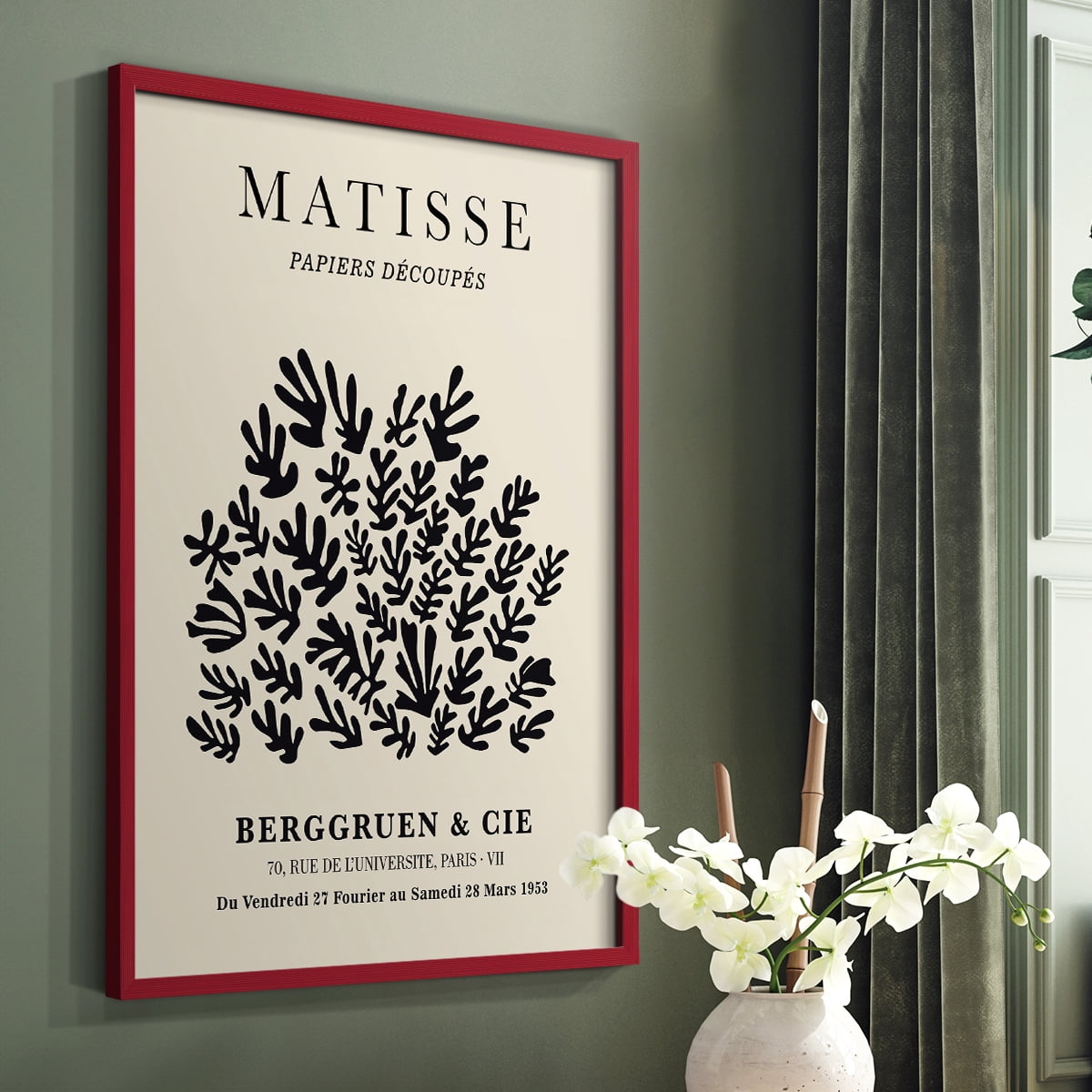 Matisse CXC Framed Print in Red Solid Wood 22 x 28 Framed Print