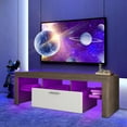 thumbnail image 2 of paproos TV Stand with 16 RGB LED Light for 55 Inch TV, Farmhouse TV stand with Ample Storage Space, TV Cabinet for Living Room, 20 Minutes Quick Assembly, 2 of 10