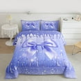 thumbnail image 2 of Feelyou Dreamy Bow-tie Child Full Size Comforter Sets, Cartoon Princess Bowknot Bedding Comforter Set, Bling Stars Sequin Print Reversible Bedding Sets, Luxury Bedroom Decor, 3 Pieces, 2 of 8