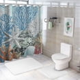 thumbnail image 7 of Orinice Nautical Beach Shower Curtain, Blue Tropical Coral Ocean Seashell Starfish Machine Washable Waterproof Fabric for Bathroom Bathtub Decor with Hooks 60x72, 7 of 7