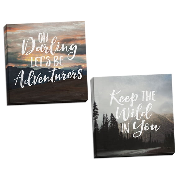 Gango Home Decor Contemporary West Coast Wandering III & IV by Laura Marshall (Ready to Hang); Two 16x16in Hand-Stretched Canvases