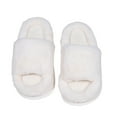 thumbnail image 4 of Wensltd Women's Open Toe Slippers with Memory Foam Fuzzy House Slippers Indoor Outdoor Soft Warm Anti-Skid Shoes, 4 of 5