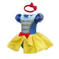 thumbnail image 2 of IBTOM CASTLE Baby Girls Princess Outfit Halloween Christmas Carnival Cosplay Fancy Dress up Romper + Headband Birthday Party Bodysuit Ballet Dancewear, 2 of 8
