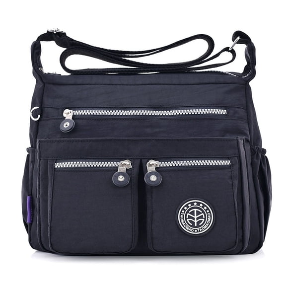 Stylago Crossbody Messenger Bags for Women Multiple Zipper Pockets Purse Shoulder Bag Ladies Casual Satchel Handbags Black
