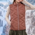 thumbnail image 5 of Hrsba Women Puffer Vest Sleeveless Cropped Outerwear, Women's Coats and Jackets Sleeveless Solid Color Lapel Loose Casual Outerwear, 5 of 5