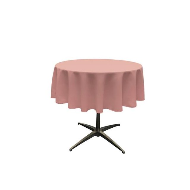 TCpop51R-RoseP79 LA Linen Nappe en Popeline de Polyester, Rose Poussiéreux - 51 Po. Rond