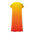 thumbnail image 5 of Robes Femmes DYTTDG Robe Femme Mode Dégradé Col en V Manches Courtes Robe Maxi de Plage Cadeau pour Adultes Orange,G, 5 of 5
