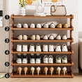 thumbnail image 5 of 5-Tier Bamboo Shoe Rack Organizer, Multi-Tier Sturdy Shoe Storage Shelf for Entryway, Closet, 5 of 6