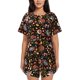 thumbnail image 1 of Fotbe BBQ Party Conjunto de Pijama Estampado para Mujer, 2 Piezas, Ropa de Dormir con Camiseta de Manga Corta y Shorts Suaves-4X-Large, 1 of 6
