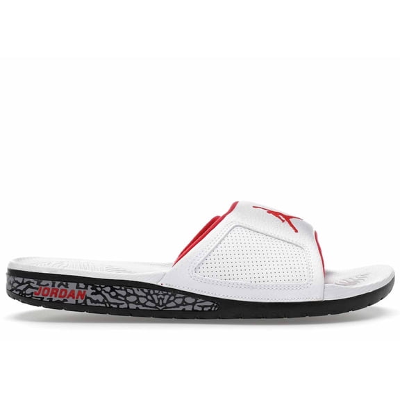 Jordan Men's Hydro III Retro White University Red Cement Sandals, from StockX