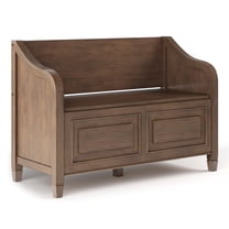 Simpli Home Connaught SOLID WOOD 42 inch Wide Traditional Entryway Storage Bench in Rustic Natural Aged Brown