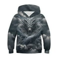 thumbnail image 1 of 2025 Sweat à Capuche Dragon pour Adolescents Garçons Manches Longues Sweat à Capuche 4-14 Ans Marine, 1 of 3
