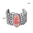 thumbnail image 5 of American West Jewelry Sterling Silver Oval Rhodochrosite Oval Cut Beaded Toggle Bracelet, Size Small to Large, 5 of 7