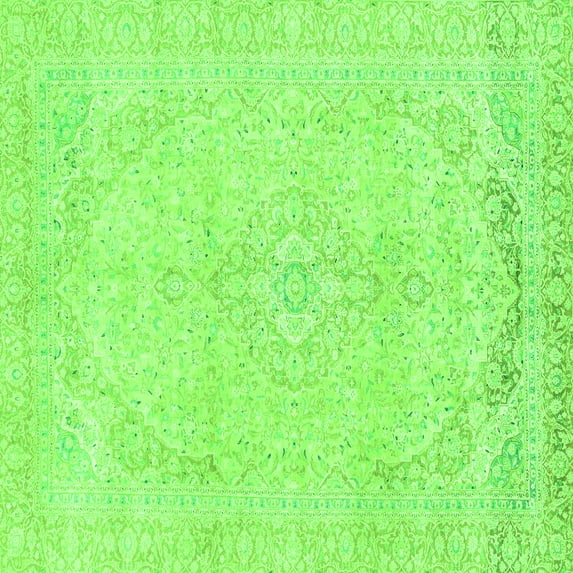 Ahgly Company Indoor Square Abstract Green Modern Area Rugs, 6' Square