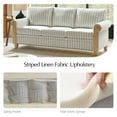 thumbnail image 3 of 81" Wide Farmhouse Sofa with Roll Arms, Striped Linen Fabric for Living Room Apartment, Blue, 3 of 6