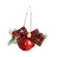 thumbnail image 4 of Lazo navideño con campana, lazos a cuadros, colgante, lazo, decoración navideña decorativa, campana navideña para la ventana del hogar, decoración de Campanas redondas, 4 of 8