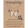 thumbnail image 1 of Collar con colgante de imán de mariposa colorida con forma de BFF, cadena para clavícula, juego de tarjetas de amistad para siempre, 1 of 5