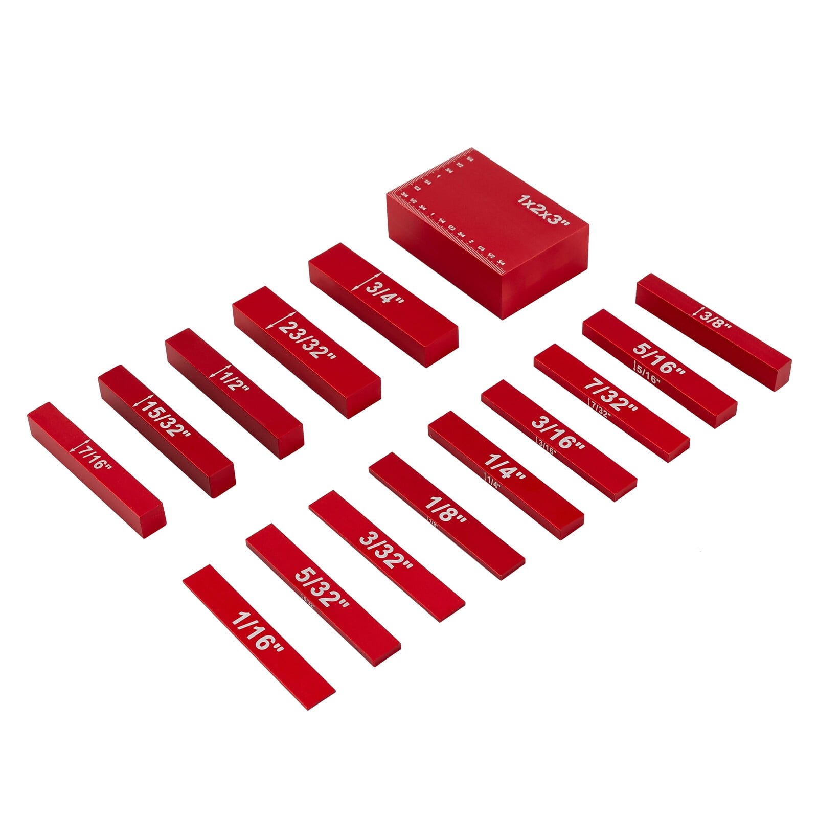 Setup Blocks Woodworking Tools - 15-Piece Gauge Block Set with Precise for Router Bits, Saw Blades