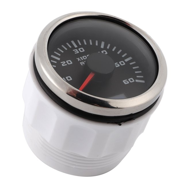 Aramox Auto Tachometer, 52mm/2in 6000RPM Tachometer LCD For Auto Outboard Engine Construction Machinery Motorcycle