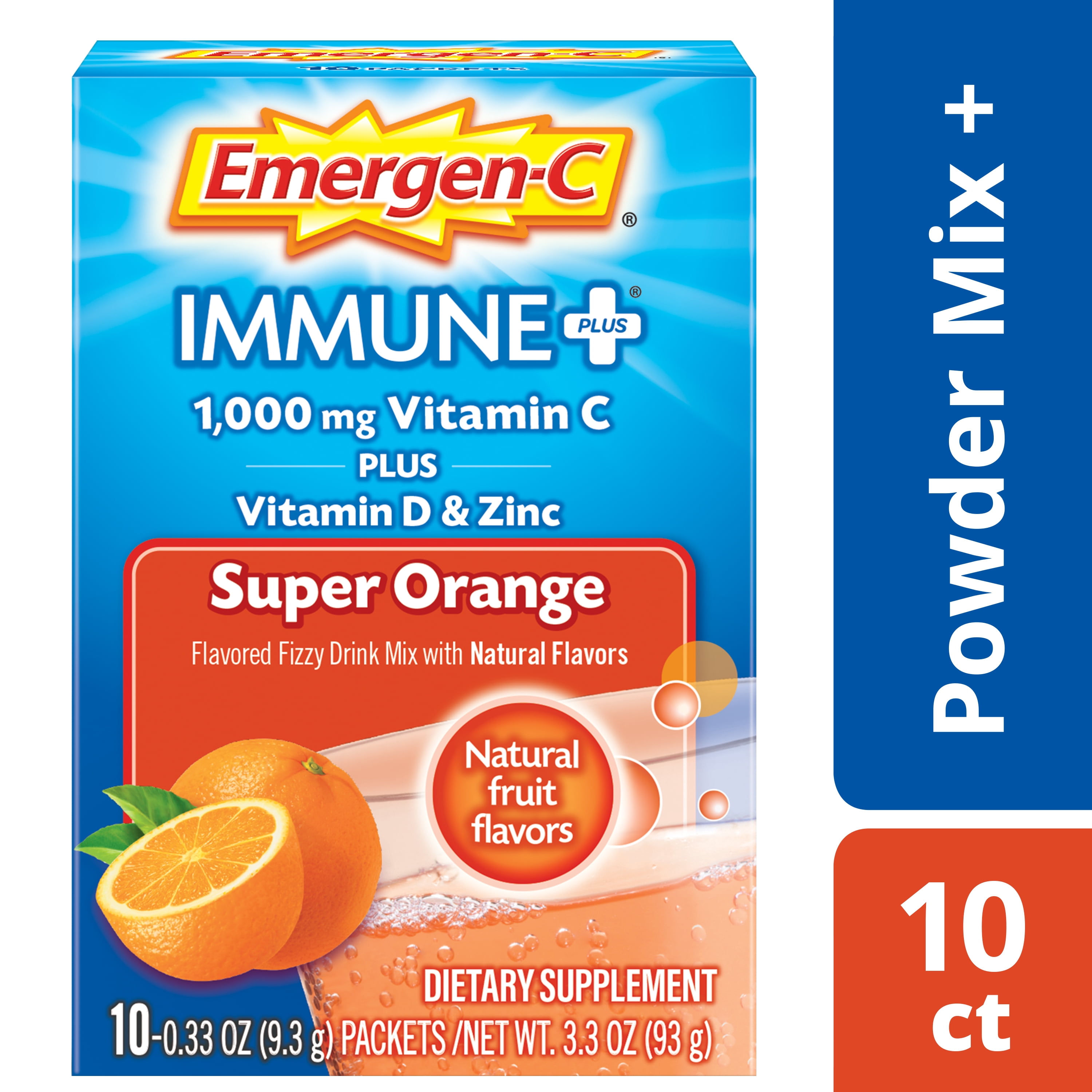 Can Kids Drink Vitamin C Packets Emergen-C Immune+ (10 Ct, Super Orange) Immune Support Powder Packets