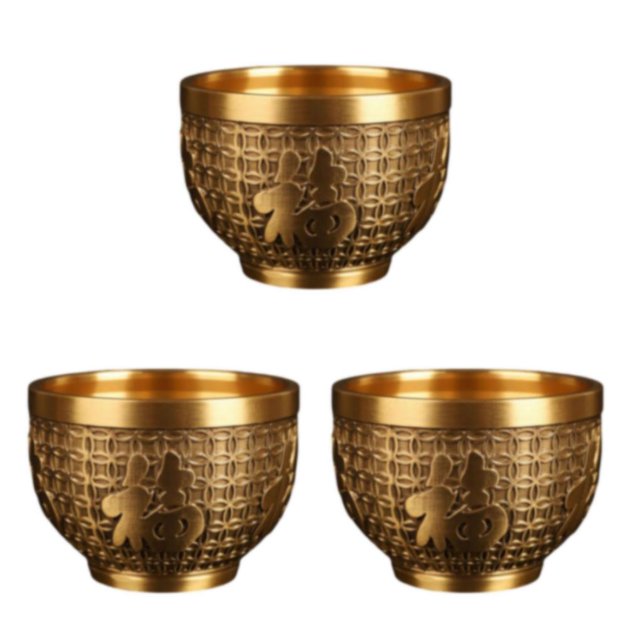 Kearding Brass Fu Bowl Folk Housewarming Gift Feng Shui Chinese Bowl Traditional Type1 NO1