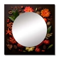 thumbnail image 2 of Designart "Amazonian Creeper Red Blossom Enchantment I" Flowers Red Large Square Mirror - Square Bedroom Mirror Printed Wall Decor - Traditional Square Printed Wall Mirror Art, 2 of 5