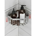 thumbnail image 3 of 1pc Kitchen Sink Corner Sponge Storage Basket With Drainage Drying Rack, 3 of 5