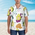 thumbnail image 4 of Bixox Men's Hawaiian Shirts Men's Orange Green Avocado Print Short-Sleeve Shirt-Small, 4 of 8